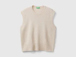 Vest in wool and viscose blend