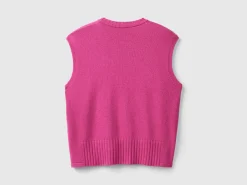 Vest in wool and viscose blend