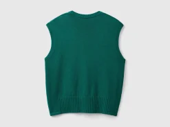 Vest in wool and viscose blend