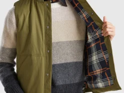 Vest with checked lining