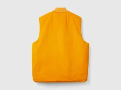 Vest with checked lining