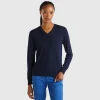 V-neck sweater in Modal® blend