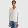 V-neck sweater in Modal® blend