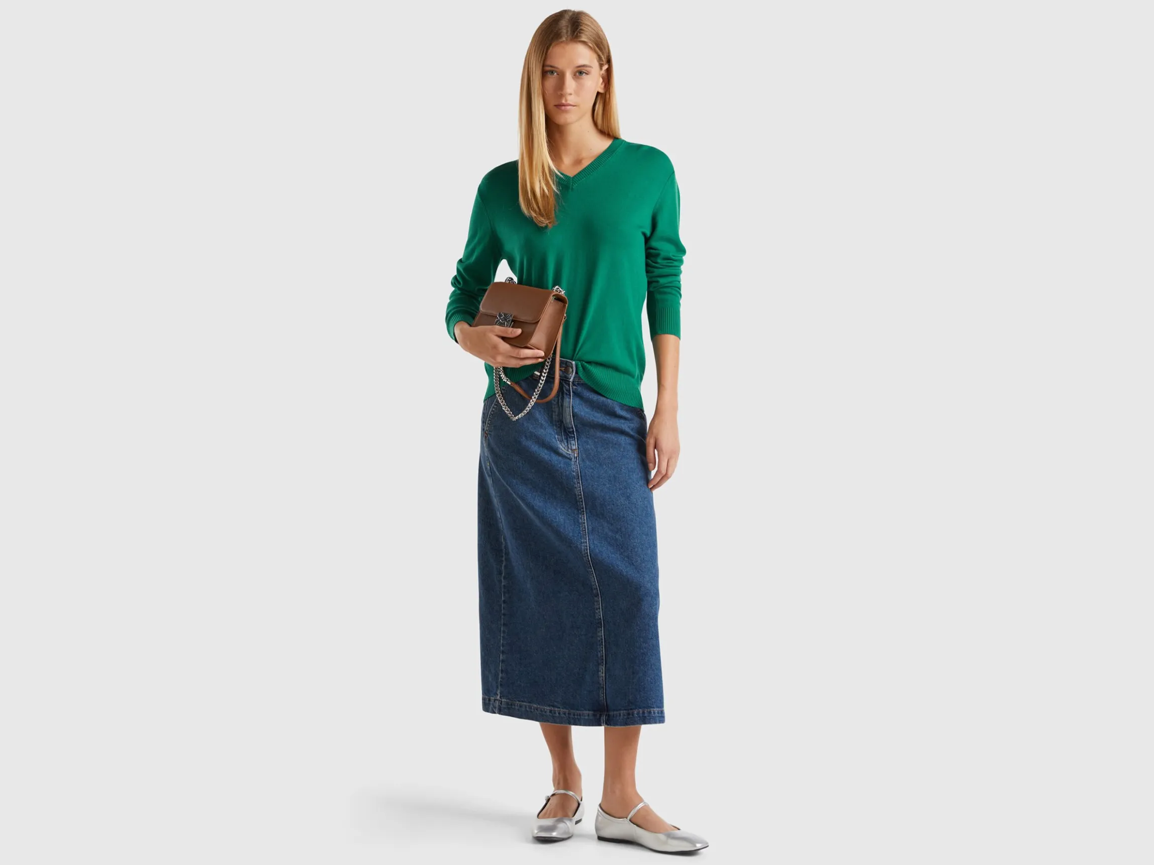 V-neck sweater in Modal® blend