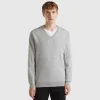 V-neck sweater in pure cotton