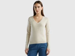 V-neck sweater in pure cotton