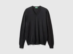 V-neck sweater in pure cotton