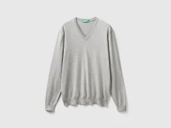V-neck sweater in pure cotton