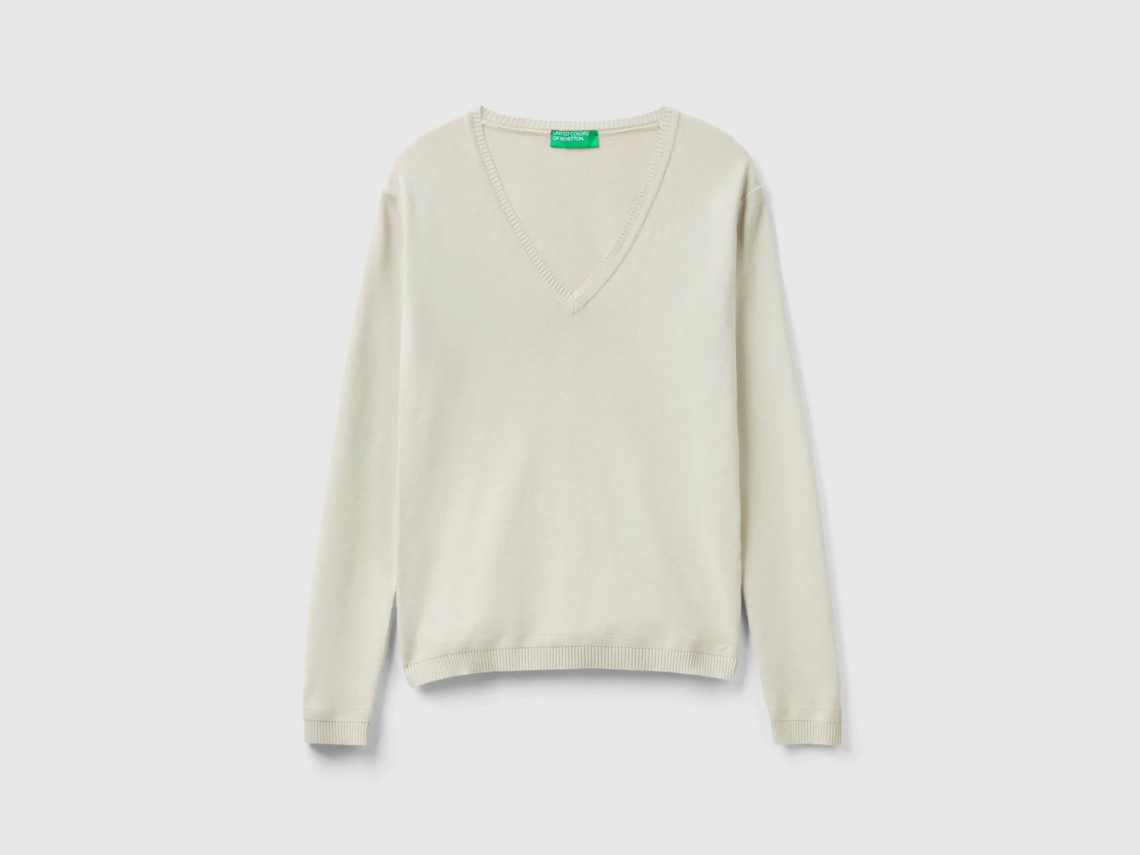 V-neck sweater in pure cotton