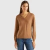 V-neck sweater in pure Merino wool