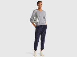 V-neck sweater in pure Merino wool
