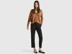 V-neck sweater in pure Merino wool