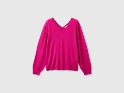 V-neck sweater in pure Merino wool