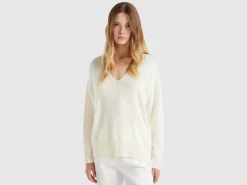 V-neck sweater in wool blend