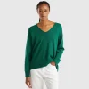 V-neck sweater in wool blend