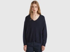 V-neck sweater in wool blend