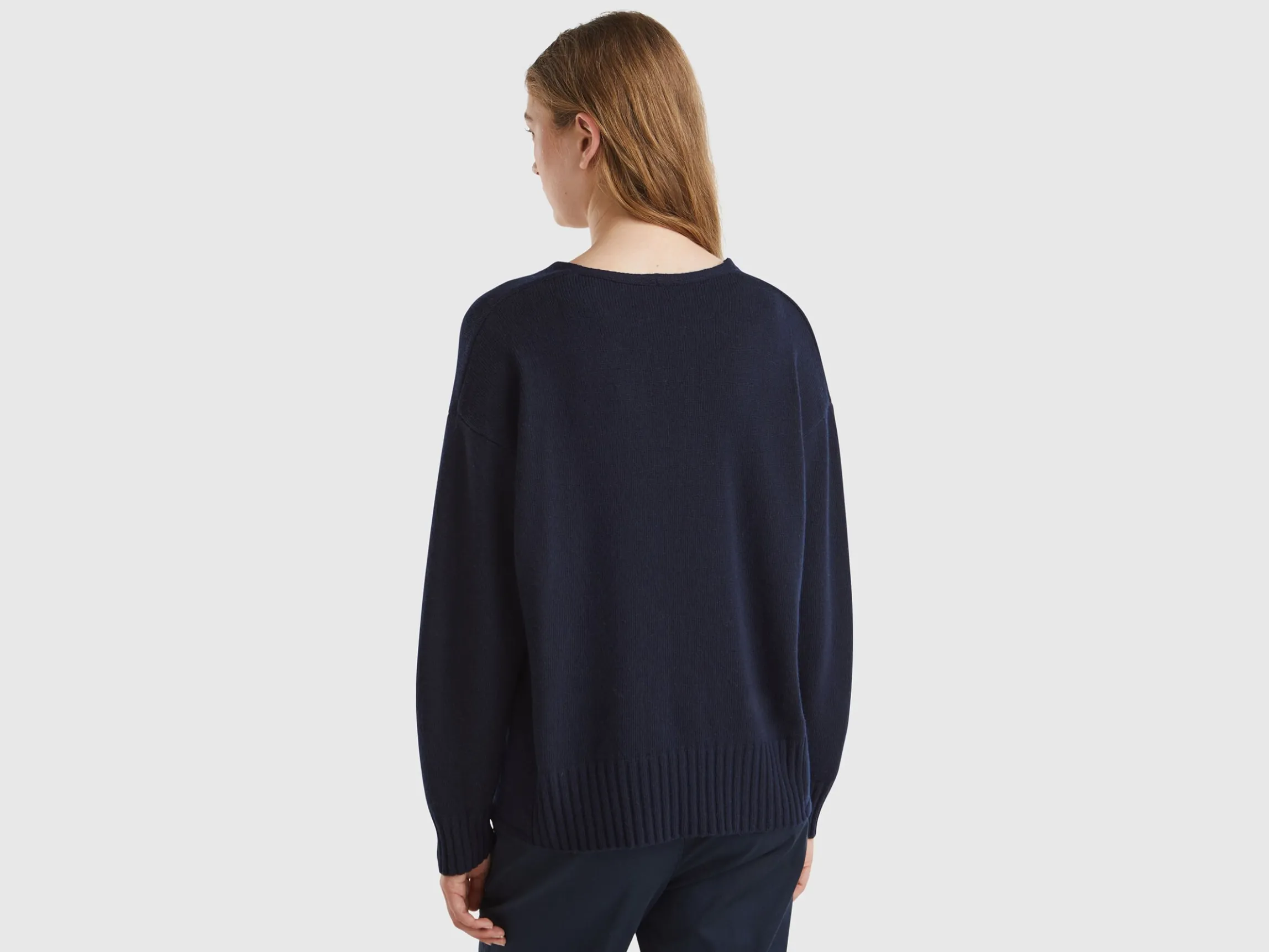 V-neck sweater in wool blend
