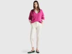 V-neck sweater in wool blend