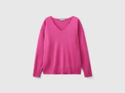 V-neck sweater in wool blend