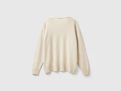V-neck sweater in wool blend