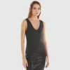 V-neck tank top with lurex