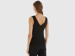 V-neck tank top with lurex