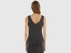 V-neck tank top with lurex
