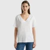 V-neck t-shirt in slub cotton