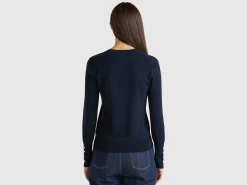 V-neck viscose blend sweater