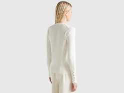 V-neck viscose blend sweater