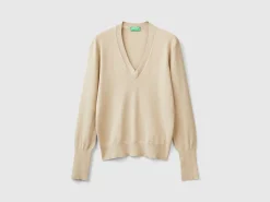 V-neck viscose blend sweater