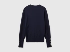 V-neck viscose blend sweater