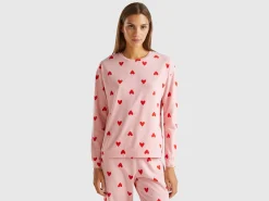 Warm cotton t-shirt with hearts