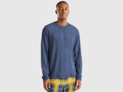 Warm stretch cotton sweater