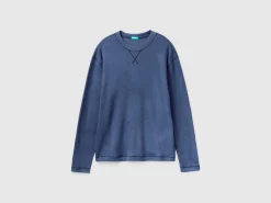 Warm stretch cotton sweater