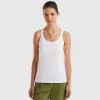 White tank top in pure cotton
