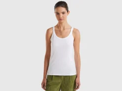 White tank top in pure cotton