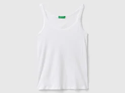 White tank top in pure cotton