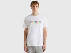 White t-shirt in organic cotton with logo
