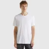 White t-shirt in slub cotton