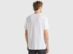 White t-shirt in slub cotton