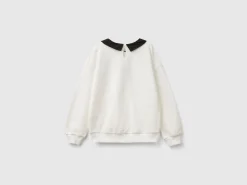 White Wednesday Addams collared sweatshirt