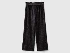 Wide fit trousers with lurex