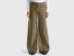 Wide fit velvet trousers