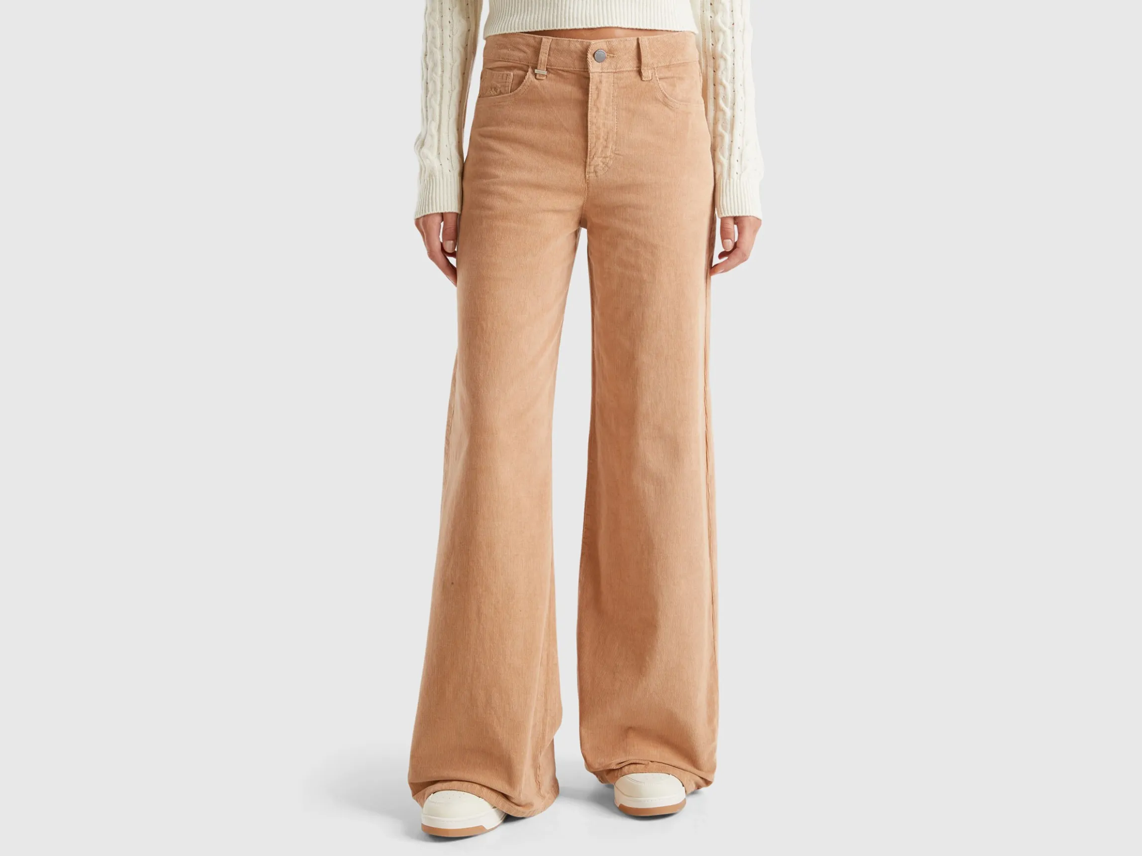 Wide fit velvet trousers