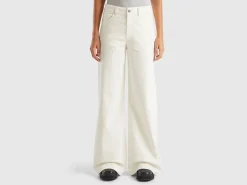Wide fit velvet trousers