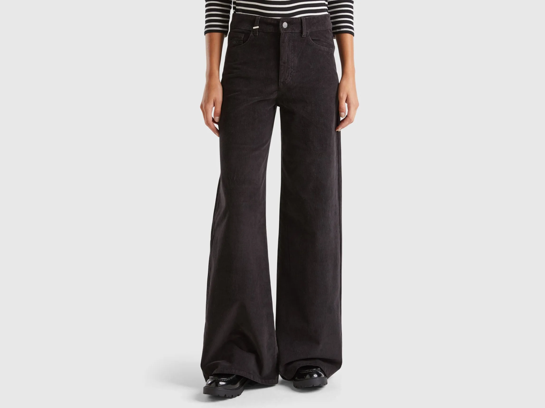 Wide fit velvet trousers