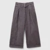 Wide fit velvet trousers