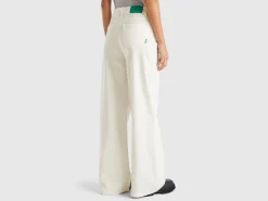 Wide fit velvet trousers