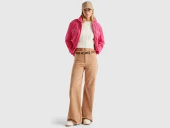 Wide fit velvet trousers